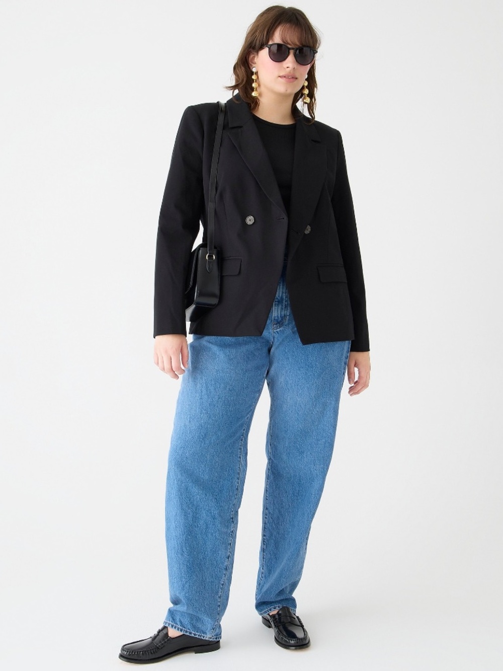 J.Crew Devon Blazer in Bi-Stretch Cotton – Black – 00